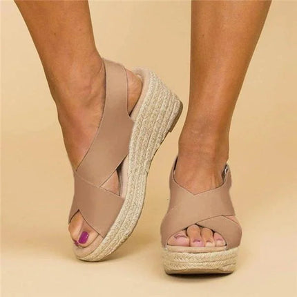 Women's Platform Wedge Vacation Slingback Sandals