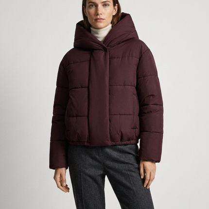 Janna | Women's Puffer Jacket Cropped Hooded Oversized Style