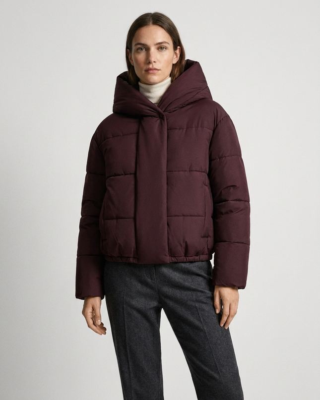 Janna | Women's Puffer Jacket Cropped Hooded Oversized Style