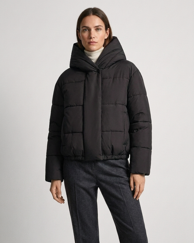 Janna | Women's Puffer Jacket Cropped Hooded Oversized Style