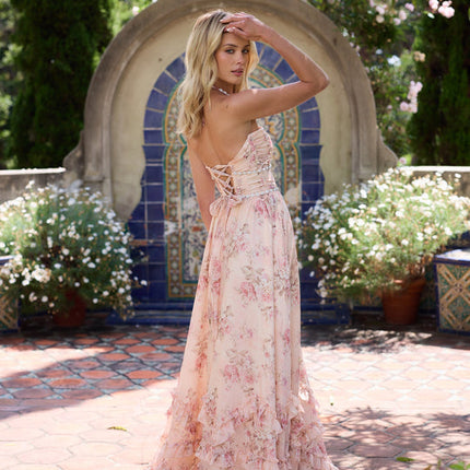 Women's Ruffle Trim Maxi Wedding Guest Dress