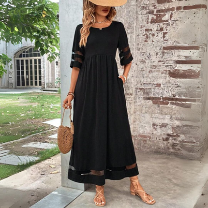 Women's Sheer Trim Maxi Dress