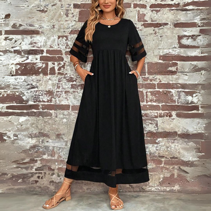 Women's Sheer Trim Maxi Dress