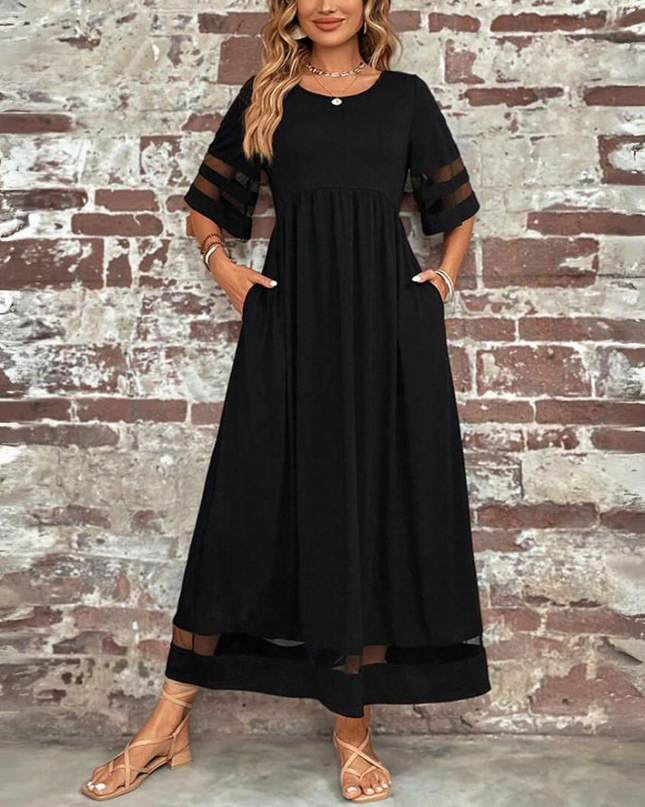 Women's Sheer Trim Maxi Dress