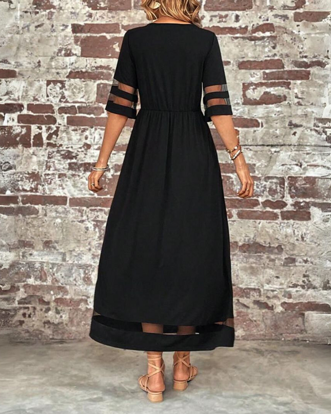 Women's Sheer Trim Maxi Dress