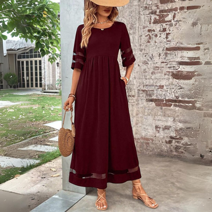 Women's Sheer Trim Maxi Dress