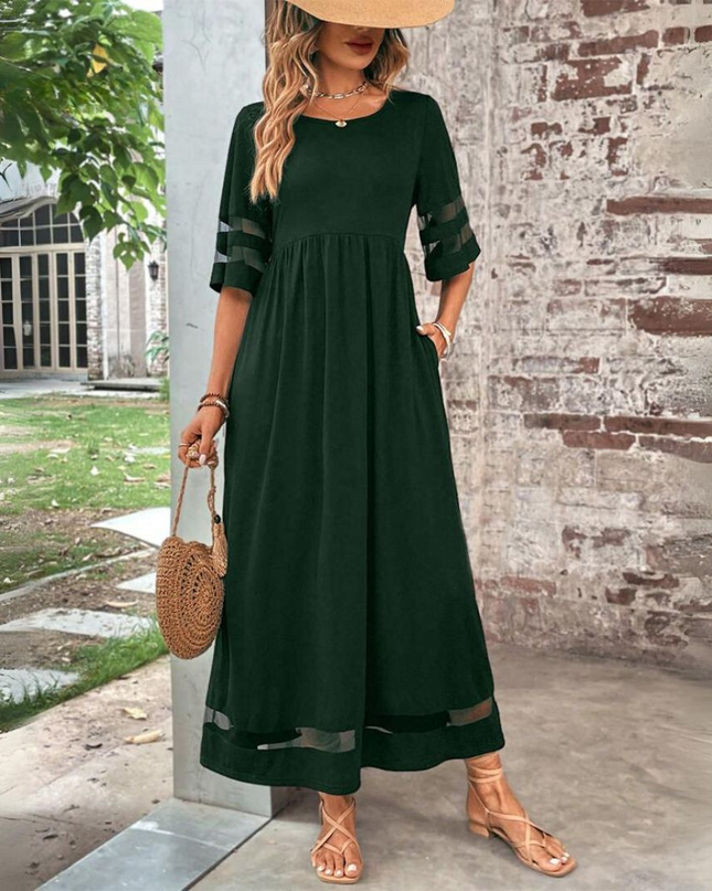 Women's Sheer Trim Maxi Dress