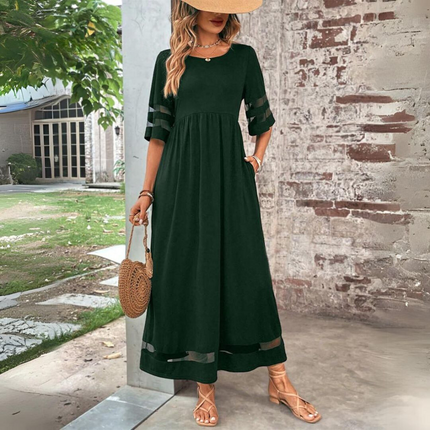 Women's Sheer Trim Maxi Dress