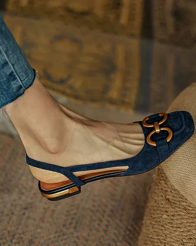 Women's Slingback Ballet Flats Chain Detail