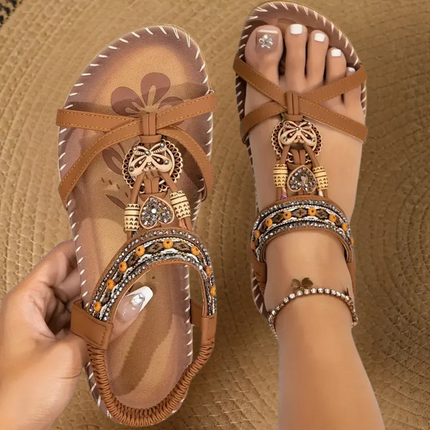 Women's Slingback Beaded Summer Sandals