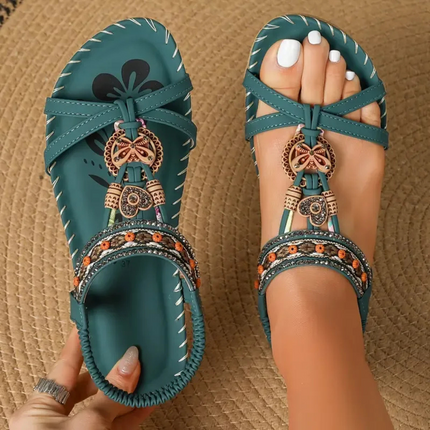 Women's Slingback Beaded Summer Sandals