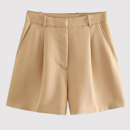 Women's Tailored Shorts – High Waisted Pleated Smart Fit