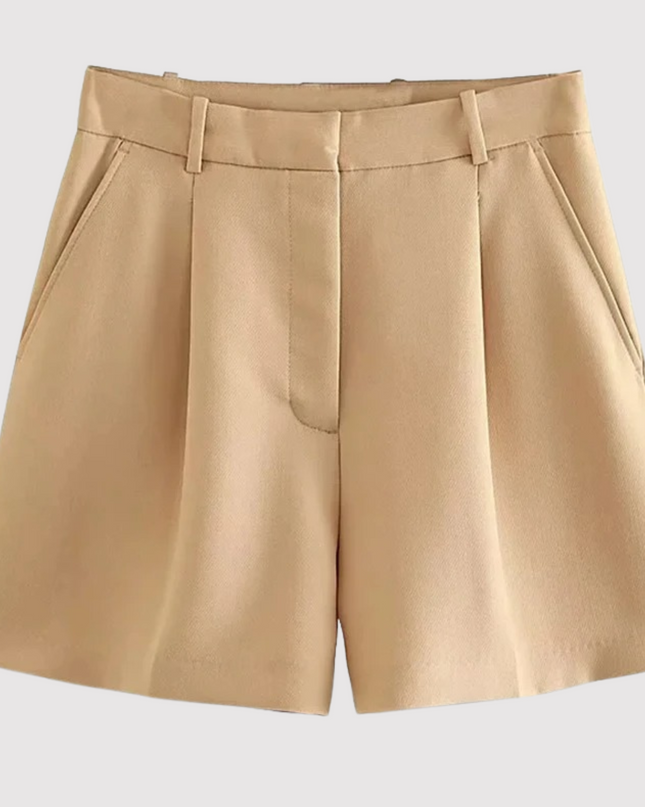 Women's Tailored Shorts – High Waisted Pleated Smart Fit