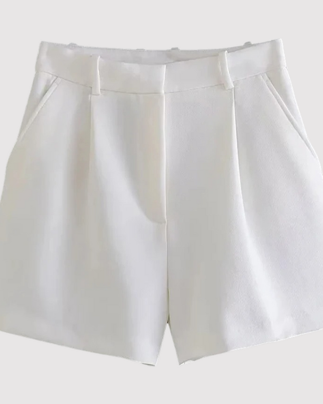 Women's Tailored Shorts – High Waisted Pleated Smart Fit