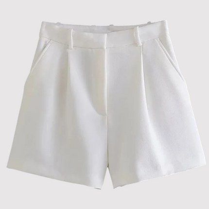 Women's Tailored Shorts – High Waisted Pleated Smart Fit