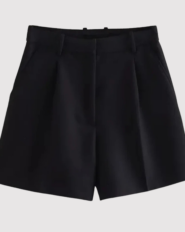 Women's Tailored Shorts – High Waisted Pleated Smart Fit