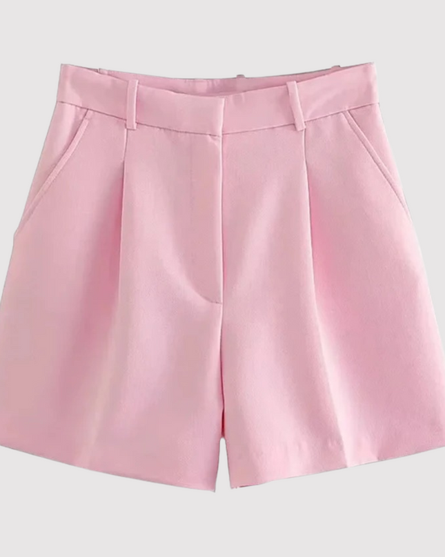 Women's Tailored Shorts – High Waisted Pleated Smart Fit