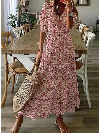 Women's Tassel Trim Boho Midi Dress