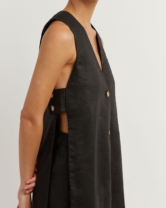 Women's Vest and Shorts Set Button Front Relaxed Fit