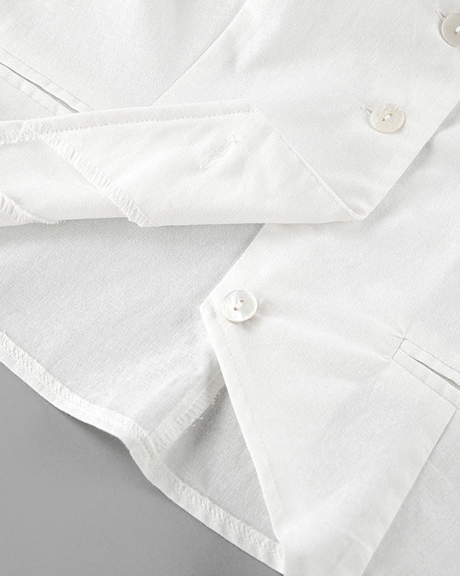 Women's Vest and Shorts Set Button Front Tailored Fit