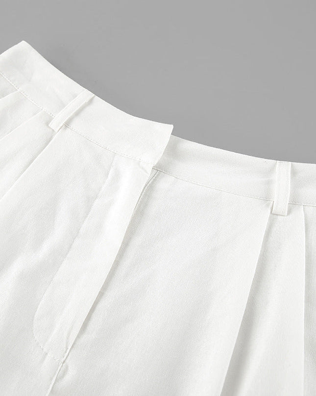 Women's Vest and Shorts Set Button Front Tailored Fit