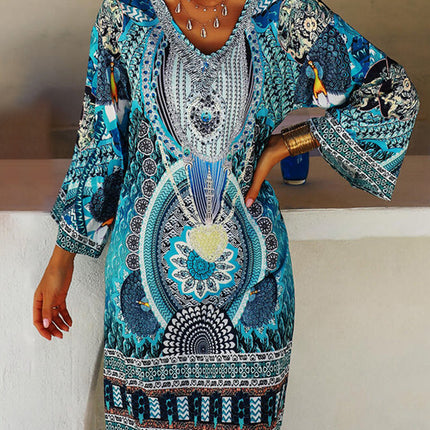 Women's Vibrant Bohemian Print Dress
