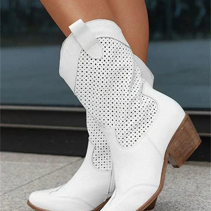 Ysoria | Women's Cowboy Boots – Mid-Calf Low Heel
