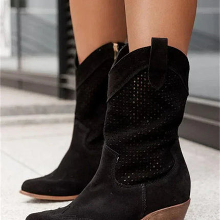 Ysoria | Women's Cowboy Boots – Mid-Calf Low Heel