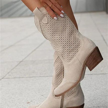 Ysoria | Women's Cowboy Boots – Mid-Calf Low Heel