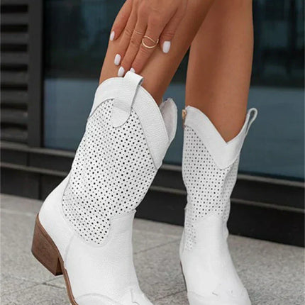 Ysoria | Women's Cowboy Boots – Mid-Calf Low Heel