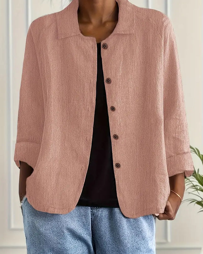 Zara | Collared Button-Front Lightweight Cardigan