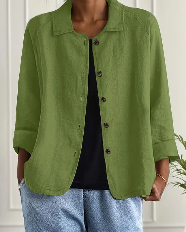 Zara | Collared Button-Front Lightweight Cardigan