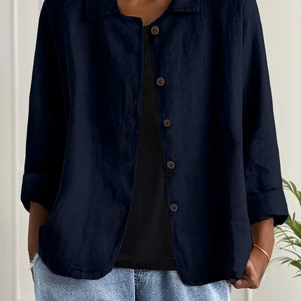 Zara | Collared Button-Front Lightweight Cardigan