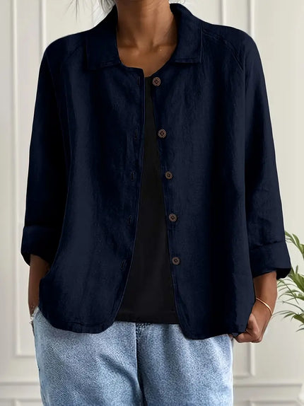 Zara | Collared Button-Front Lightweight Cardigan