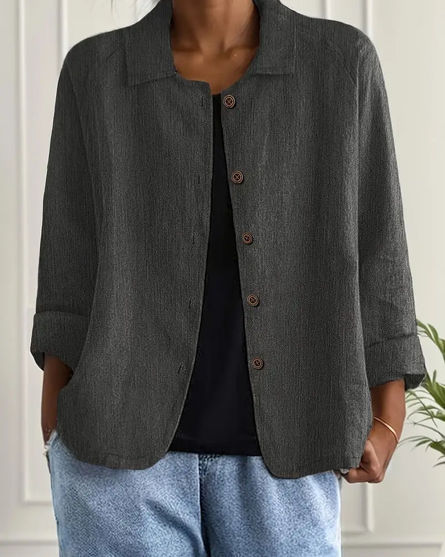 Zara | Collared Button-Front Lightweight Cardigan