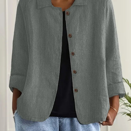 Zara | Collared Button-Front Lightweight Cardigan