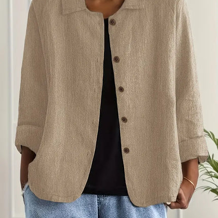 Zara | Collared Button-Front Lightweight Cardigan