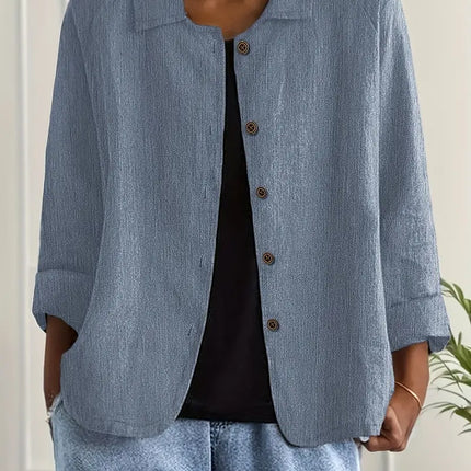 Zara | Collared Button-Front Lightweight Cardigan