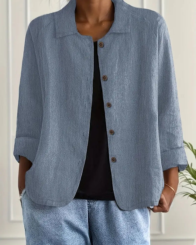 Zara | Collared Button-Front Lightweight Cardigan