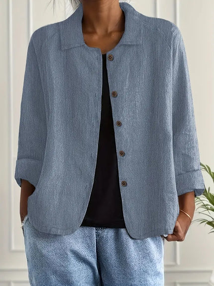Zara | Collared Button-Front Lightweight Cardigan