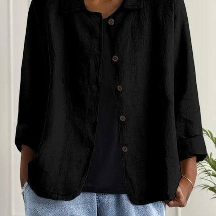 Zara | Collared Button-Front Lightweight Cardigan