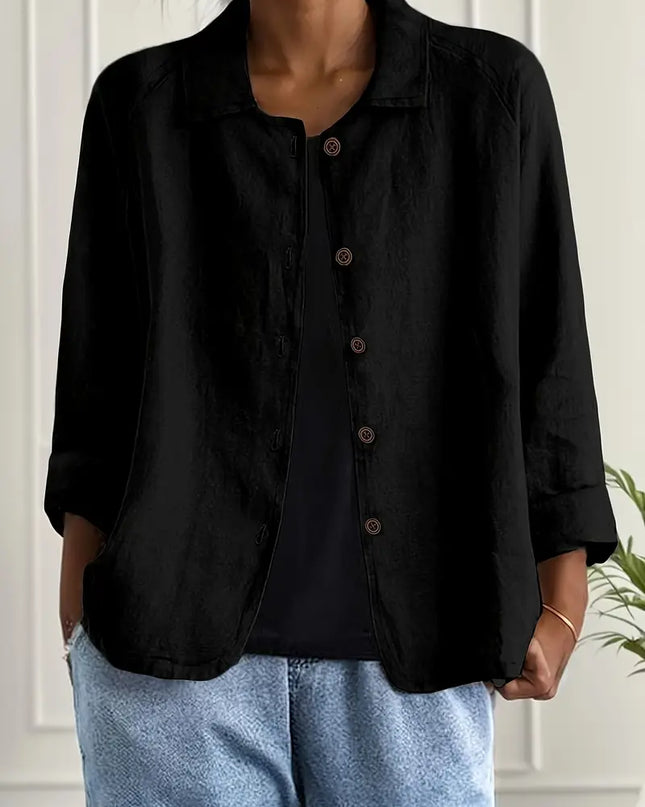 Zara | Collared Button-Front Lightweight Cardigan