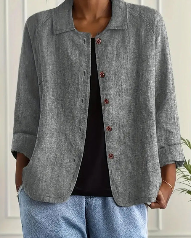 Zara | Collared Button-Front Lightweight Cardigan