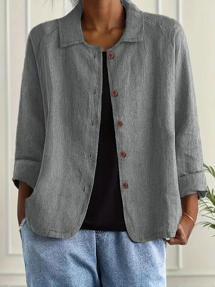 Zara | Collared Button-Front Lightweight Cardigan