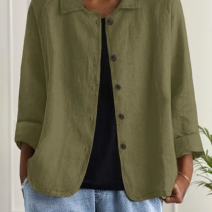 Zara | Collared Button-Front Lightweight Cardigan