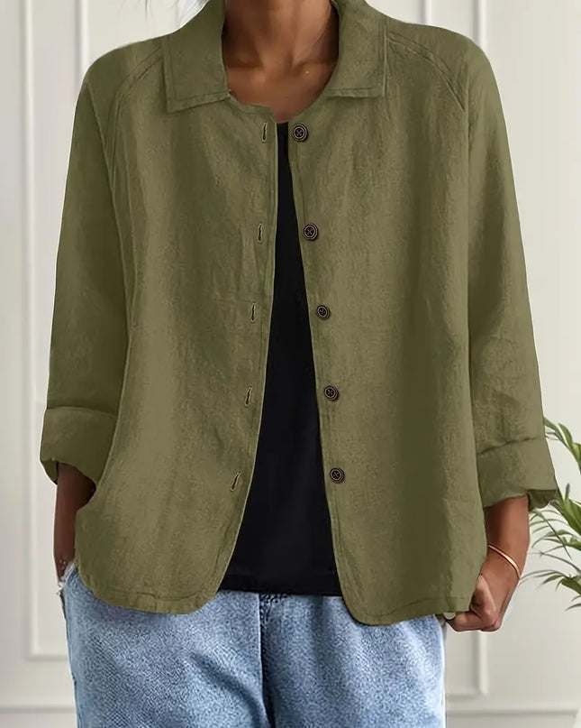 Zara | Collared Button-Front Lightweight Cardigan