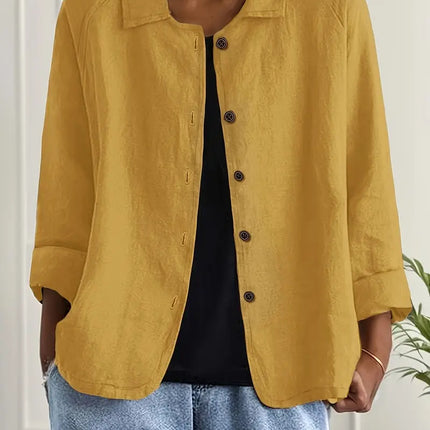 Zara | Collared Button-Front Lightweight Cardigan