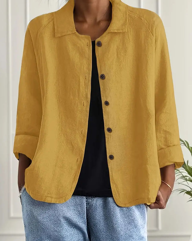 Zara | Collared Button-Front Lightweight Cardigan