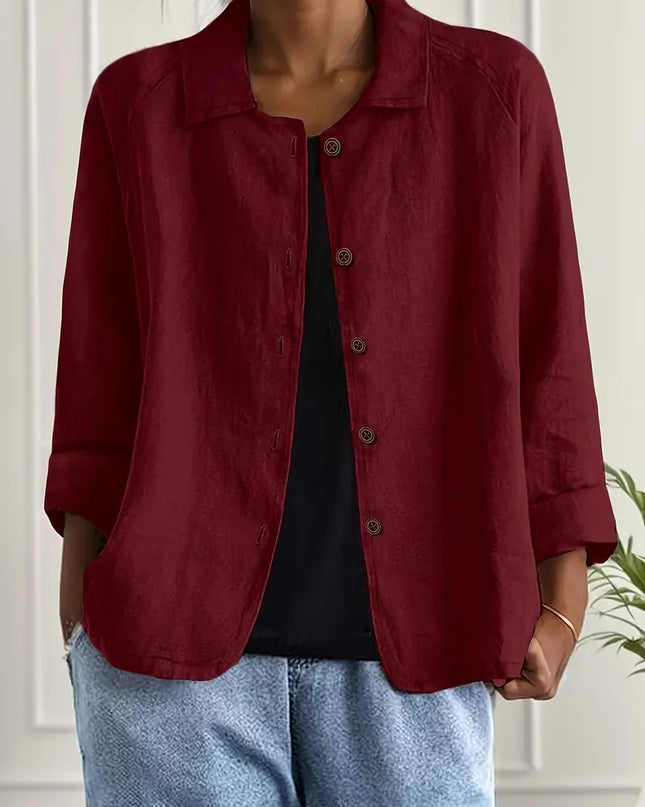 Zara | Collared Button-Front Lightweight Cardigan