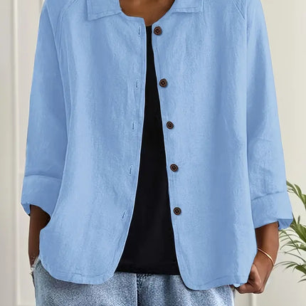 Zara | Collared Button-Front Lightweight Cardigan